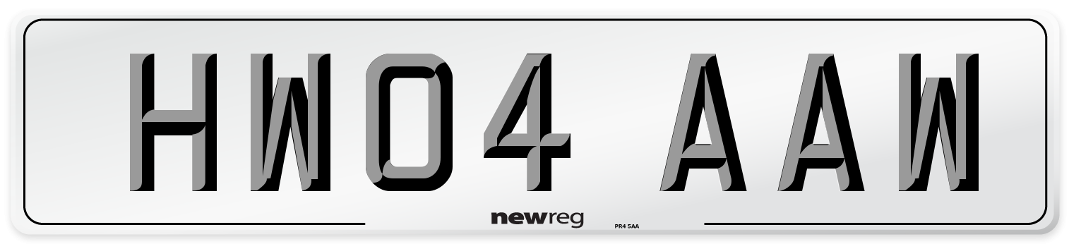 HW04 AAW Number Plate from New Reg